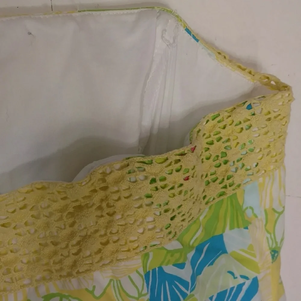 Lilly Pulitzer Bright Patchwork Cotton Summer Sundress Strapless Dress Colorful - Picture 8 of 8